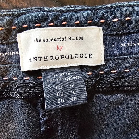 The Essential Slim By Anthropologie Ankle Pants, Black, Size 14, EUC - Picture 6 of 10